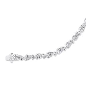 Silver Pear CZ Kiss Bracelet