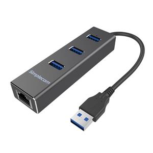 Simplecom (CHN410) Aluminium 3-Port USB3.0 HUB with Gigabit Ethernet Adapter