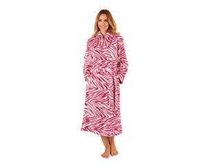Slenderella GL8741 Raspberry Zebra Print Dressing Gown