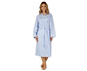 Slenderella HC3215 Woven Cotton Kimono - Blue