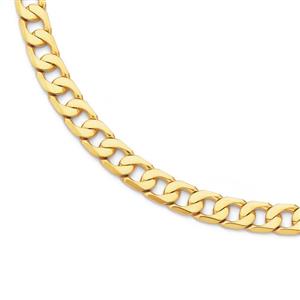Solid 9ct Gold 55cm Bevelled Close Curb Chain