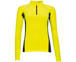 Sols Womens/Ladies Berlin Long Sleeve Zip Neck Running Top (Neon Yellow) - PC2603