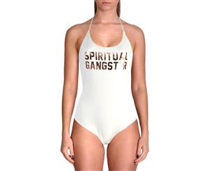 Spiritual Gangster Womens Retreat Logo Halter One-Piece Swimsuit