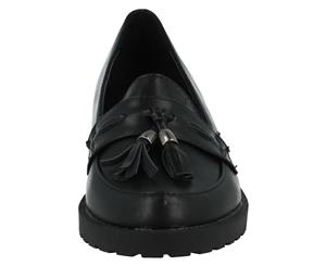 Spot On Childrens Girls Casual Tassel Trim Flat Loafers (Black) - KM611
