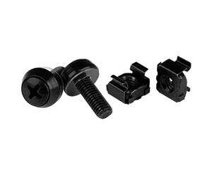 StarTech CABSCREWM62B M6 x 12mm - Screws and Cage Nuts - 100 Pack Black