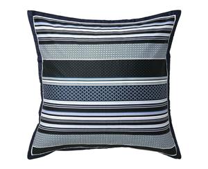 Striped Pierre Navy European Pillowcases x 2 (One Pair) from Private Collection