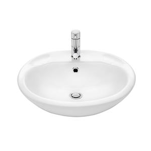 Stylus White Symphony Semi Recessed Vanity Basin with 1 Tap Hole