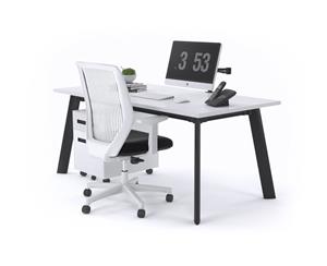 Switch Executive Desk - Black Frame [1800L x 800W] - white white modesty