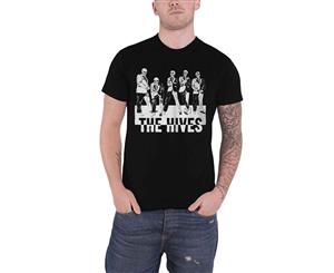 The Hives T Shirt Skeletons Band Logo Official Mens - Black
