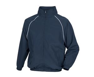 Tombo Teamsport Childrens Unisex Start Line Track Sports Training Jacket (Navy/ White piping) - RW2876