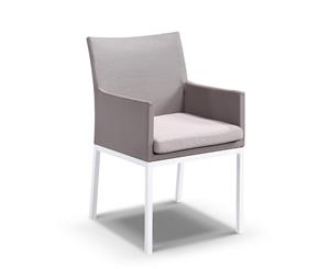 Tuscany Outdoor Aluminium And Wicker Dining Chair - Textaline Grey - Outdoor Chairs