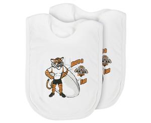 Wests Tigers NRL Infant Mascot 'Born a Fan' Baby Bibs * Twin Pack