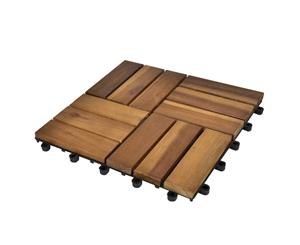 10x Acacia Decking Tiles 30x30cm Garden Patio Path Flooring Boards