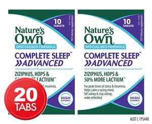 2 x 10 Tabs Nature's Own Complete Sleep Advance
