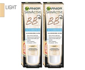 2 x Garnier SkinActive Oil-Free BB Cream 40mL - Light