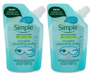 2 x Simple Micellar Cleansing Water Pouch 50mL