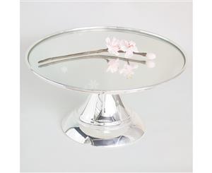 25 cm (10-inch) Round Modern Silver Plate Mirror Cake stand Angelique collecti