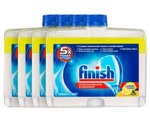 4 x Finish Dishwasher Cleaner Lemon Sparkle 250mL