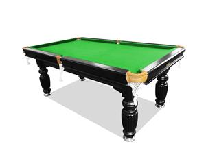 7FT Luxury Slate Solid Timber Billiards / Pool Table Green Felt Black Beam