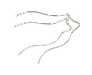 .925 Sterling Silver Sleeky Dany Threader Earrings-Silver/AB