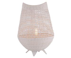 Amalfi Killara Rattan Metal Decorative Side Table Lamp White 47.5x47.5x65cm