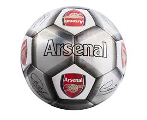 Arsenal Fc Official Silver Signature Crest Football (Size 5) (Silver) - SG8059
