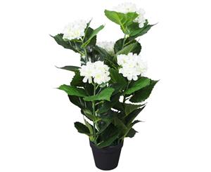 Artificial Hydrangea Plant with Pot 60cm White Fake Foliage Decor