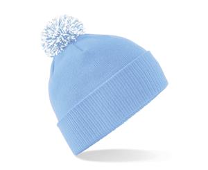 Beechfield Girls Snowstar Duo Extreme Winter Hat (Sky Blue/White) - RW243