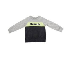 Bench Childrens/Boys Grip Logo Sweatshirt With Block Stripe (Denim/Grey/Green) - F404