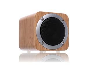 Bluetooth 4.0 Wooden Portable Speaker with Enhanced Bass Resonator - White Oak