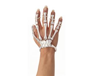 Bristol Novelty Unisex Adults Skeleton Hand Bracelet (White) - BN1625