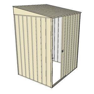 Build-A-Shed 1.2 x 1.5 x 2.0m Zinc Skillion Single Sliding Side Door Shed - Cream