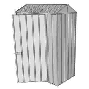 Build-a-Shed 0.8 x 1.5 x 2.3m Gable Single Hinged Side Door Shed - Zinc