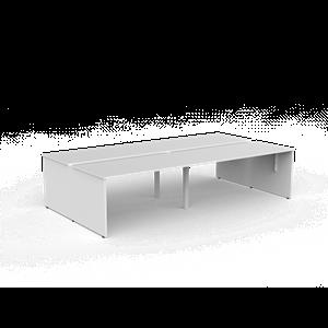 CeVello 1500 x 750mm White Four User Double Sided Desk