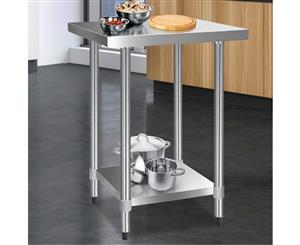 Cefito 610x610mm Stainless Steel Kitchen Benches Work Bench Food Prep Table 430 Food Grade Stainless Steel