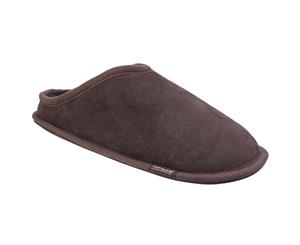 Cotswold Mens Hidcote Sheepskin Mule Soft Leather Slippers (Chocolate) - FS4941