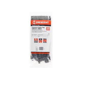 Crescent 300 x 8mm Heavy Duty Black Cable Ties - 100 Pack