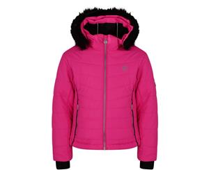 Dare 2b Girls Predate Water Repellent Hooded Ski Coat Jacket - Cyber Pink