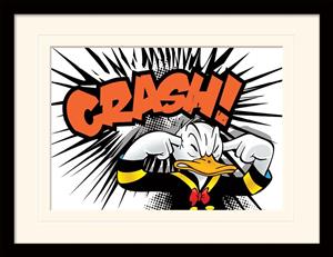 Donald Duck - Crash Mounted & Framed 30 x 40cm Print