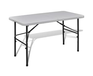 Foldable Garden Table 122cm HDPE White Outdoor Camping Picnic Desk