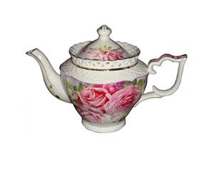 French Country Lovely Kitchen Teapot PINK ROSE China Tea Pot with Gift Box New