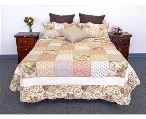 French Country Vintage Inspired Patchwork Bed Quilt AUTUMN BURST King Single New