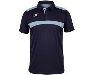 Gilbert Rugby Mens Photon Breathable Polyester Polo Shirt - Dark Navy/ Sky Blue