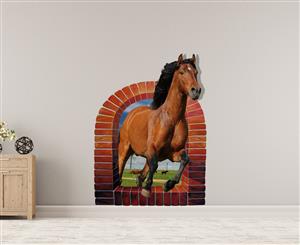 Horse Christmas Wall Decal - Multi