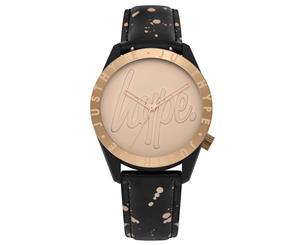 Hype Black And Rose Gold Speckle Script Watch - Black
