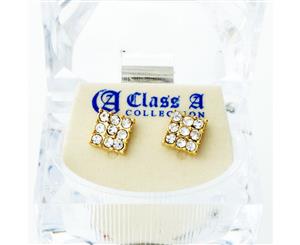 Iced Out Bling Earrings Box - 3x3 SQUARE gold - Gold