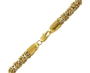 Iced Out Stainless Steel BYZANTINE Bracelet - 6mm gold - Gold