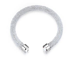 Ignite Crystals Bangle Embellished with Swarovski crystals-White Gold/Clear
