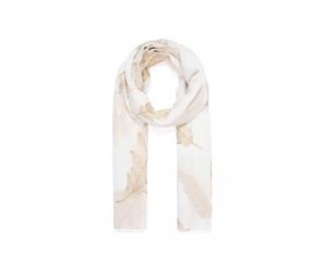 Intrigue Womens/Ladies Embroidered Feather Scarf (White/Gold) - JW502