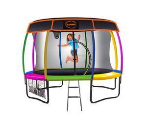 Kahuna Trampoline 10 ft with Basket ball set and Roof - Blue
